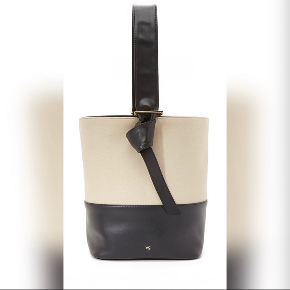 vasic anthropologie canvas Boulder bag beige black